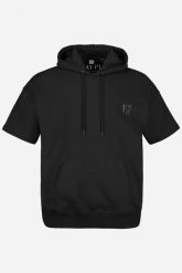 Męski T-shirt z kapturem QuickDry krótki rękaw. Czarne t-shirty męskie JAY-PI, m, bez wzorów, z bawełny, bez kołnierzyka. Za 279.99 zł.