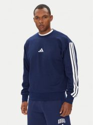 Adidas Bluza Essentials 3-Stripes JE6307 Granatowy Regular Fit. Niebieskie bluzy bez kaptura męskie Adidas, m, z syntetyku. Za 149.99 zł.