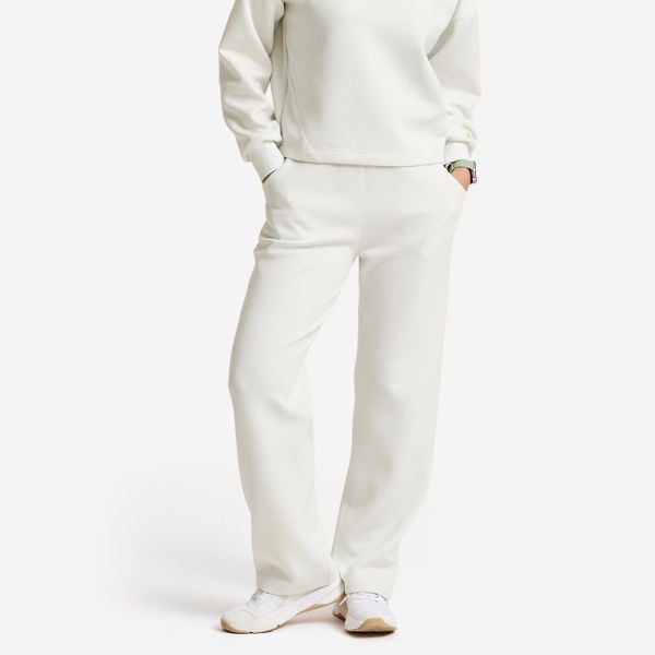 Spodnie dresowe damskie Gym & Pilates. Białe spodnie dresowe damskie Decathlon, l, z dresówki, na fitness i siłownię. Za 129.99 zł.