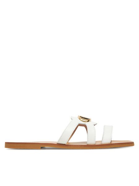 Liu Jo Sandały Saba 11 SA5083 P0102 Biały. Białe sandały damskie Liu Jo, bez wzorów, ze skóry, bez obcasa, na płaskiej podeszwie. Za 449.99 zł.