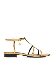 GINO ROSSI Sandały CEO-ROSE-LT22866-1 Złoty. Żółte sandały damskie Gino Rossi, bez wzorów, ze skóry, bez obcasa, na płaskiej podeszwie. Za 299.99 zł.