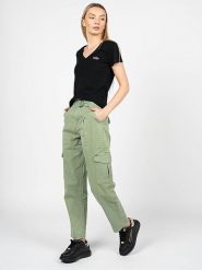 Pepe Jeans Spodnie "Aspen" | PL2115830 | Aspen | Kobieta | Zielony. Zielone jeansy damskie Pepe Jeans, bez wzorów, z bawełny, z podwyższonym stanem. W wyprzedaży za 259.00 zł.