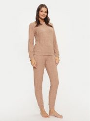 Selmark Piżama P8673 Beżowy Regular Fit. Brązowe piżamy damskie SELMARK, xl, bez wzorów, z syntetyku, bez ramiączek. Za 199.99 zł.