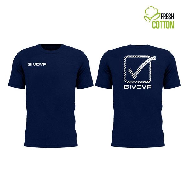 Bawełniana koszulka Givova Cubo Granatowa 2xl. Niebieskie t-shirty damskie Givova, xl, bez wzorów, z bawełny, bez ramiączek. Za 59.82 zł.