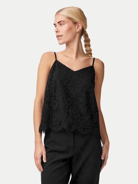 YAS Top Perla 26032812 Czarny Regular Fit. Czarne topy damskie YAS, m, bez wzorów, z syntetyku, bez ramiączek. Za 139.99 zł.
