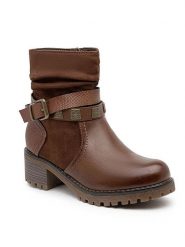 Foreverfolie Botki w kolorze jasnobrązowym rozmiar: 41. Brązowe botki damskie Foreverfolie, bez obcasa, bez zapięcia. Za 152.99 zł.