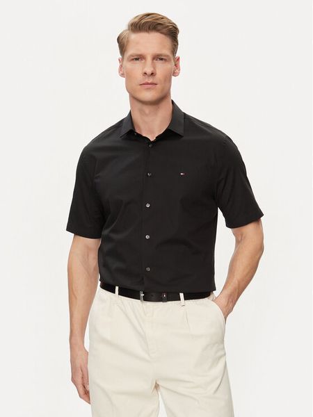 Tommy Hilfiger Koszula Core MW0MW34626 Czarny Slim Fit. Czarne koszule męskie Tommy Hilfiger, m, bez wzorów, z bawełny, bez kołnierzyka, bez ramiączek. Za 199.99 zł.