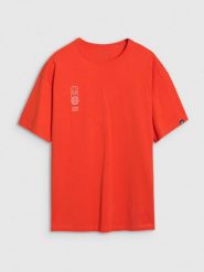 4F T-shirt oversize gładki męski - pomarańczowy XL. Brązowe t-shirty męskie 4f, m, bez wzorów, z bawełny, bez kołnierzyka. W wyprzedaży za 39.99 zł.