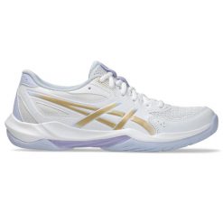 Damskie buty halowe Asics Gel-Rocket 12. Białe buty sportowe na co dzień damskie Asics, bez wzorów, z gumy, na fitness i siłownię. Za 318.95 zł.