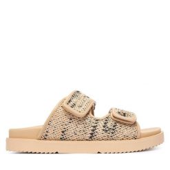 Klapki Tommy Hilfiger. Brązowe klapki damskie Tommy Hilfiger, bez wzorów, bez obcasa. Za 529.99 zł.