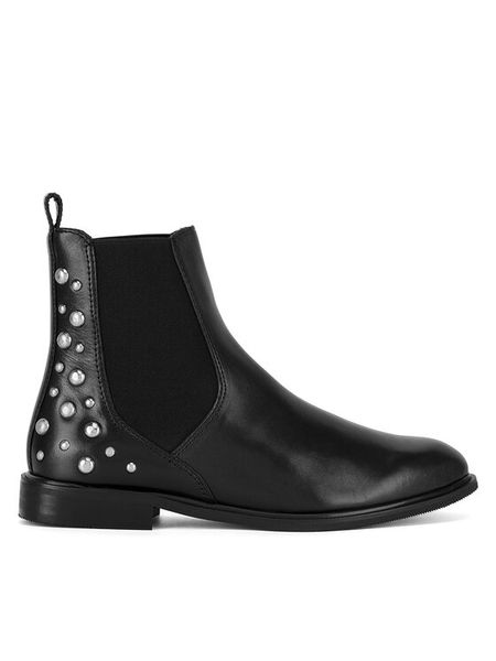 Sergio Bardi Sztyblety RST-E1008-07SB Czarny. Czarne botki damskie Sergio Bardi, ze skóry, bez obcasa, na płaskiej podeszwie, bez zapięcia. Za 209.99 zł.