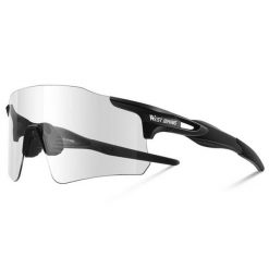 Unisexowe okulary przeciwsłoneczne fotochromowe. Czarne okulary przeciwsłoneczne męskie WEST BIKING, z gumy. Za 150.92 zł.