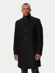 HUGO Płaszcz wełniany 50569223 Czarny Regular Fit. Czarne płaszcze męskie Hugo, na zimę, m, bez wzorów, z wełny. Za 1,849.00 zł.