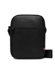 Tommy Hilfiger Saszetka Th Woven Mini Reporter AM0AM14095 Czarny. Czarne saszetki męskie Tommy Hilfiger, ze skóry. Za 369.99 zł.