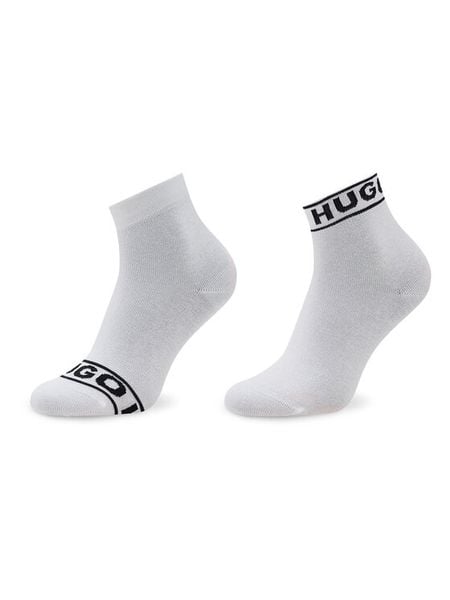 HUGO Skarpety długie Logo 50469291 Biały. Białe skarpetki damskie Hugo, bez wzorów, z bawełny. Za 49.99 zł.