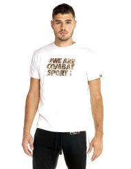 T-shirt męski Leone z krótkim rękawem Winter Gold. Białe t-shirty męskie LEONE 1947 APPAREL, l, bez wzorów, z bawełny, bez kołnierzyka. Za 42.06 zł.