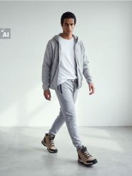Sportowa bluza z kapturem z dzianiny termicznej - szary. Szare bluzy sportowe męskie Sinsay, bez wzorów, z dzianiny, sportowe, bez kołnierzyka, bez ramiączek. Za 79.99 zł.