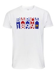 Koszulka FC Barcelona - licencjonowana. Białe t-shirty damskie FC Barcelona, xl, z bawełny, bez ramiączek, do piłki nożnej. Za 99.00 zł.
