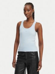 HUGO Top Datamia 50514489 Niebieski Slim Fit. Niebieskie topy damskie Hugo, l, bez wzorów, z bawełny, bez ramiączek. Za 229.99 zł.