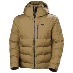 Kurtka puchowa Helly Hansen Kvitfjell. Brązowe kurtki męskie Helly Hansen, l, bez wzorów, z dzianiny, bez kaptura, narciarskie, primaloft. Za 1,501.45 zł.