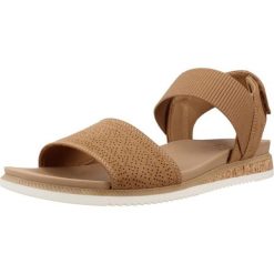 Sandały SKECHERS 114710S Brązowy. Brązowe sandały damskie Skechers, bez wzorów, z materiału, bez obcasa. Za 199.99 zł.
