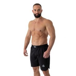 Spodenki treningowe do MMA DBX Bushido męskie. Czarne szorty męskie DBX BUSHIDO, bez kołnierzyka. Za 132.99 zł.