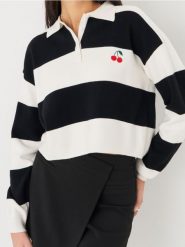 Sweter z kołnierzykiem - wielobarwny. Swetry klasyczne damskie Sinsay, l, bez kołnierzyka. Za 39.99 zł.