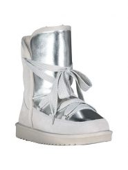 Geographical Norway Kozaki zimowe "Omondor" w kolorze srebrno-szarym rozmiar: 40. Szare kozaki damskie Geographical Norway, z futra, bez obcasa. Za 226.77 zł.