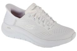 Buty sportowe damskie, Slip-Ins: Arch Fit 2.0 - Easy Chic. Białe buty sportowe na co dzień damskie Skechers, bez wzorów, z materiału, trekkingowe. Za 489.99 zł.