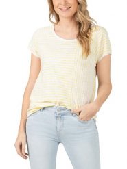 Timezone Koszulka w kolorze żółto-białym rozmiar: W33. Żółte bluzki damskie Timezone, bez wzorów, z bawełny, bez kołnierzyka, bez ramiączek. Za 69.99 zł.