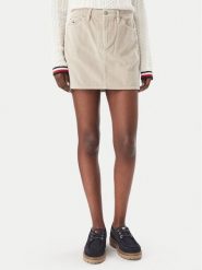 Tommy Jeans Spódnica mini DW0DW23388 Beżowy Regular Fit. Brązowe spódniczki damskie Tommy Jeans, xs, bez wzorów, z bawełny, mini. Za 409.99 zł.