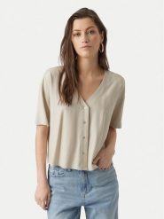 Vero Moda Bluzka Jesmilo 10279696 Beżowy jasny Regular Fit. Brązowe bluzki damskie Vero Moda, s, bez wzorów, z wiskozy, bez ramiączek. Za 139.99 zł.