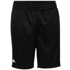 Shorty Męskie Jeden Kolor. Czarne szorty męskie Kappa, bez wzorów, sportowe. Za 84.99 zł.