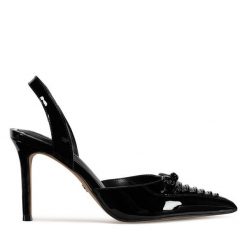 Szpilki Nine West. Czarne sandały damskie Nine West, bez wzorów, bez obcasa. Za 229.99 zł.