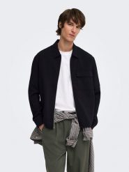 ONLY & SONS Kurtka koszulowa w kolorze czarnym rozmiar: XXL. Czarne kurtki męskie Only & Sons, xxl, bez wzorów, bez kaptura. Za 204.95 zł.