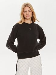 Guess Bluza W4YQ17 KC8I0 Czarny Regular Fit. Czarne bluzy bez kaptura damskie Guess, s, z bawełny. Za 499.99 zł.