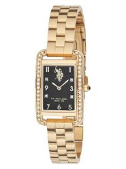 U.S. Polo Assn. Zegarek kwarcowy w kolorze złoto-czarnym rozmiar: onesize. Czarne, analogowe zegarki damskie U.S. Polo Assn., metalowe. Za 260.99 zł.