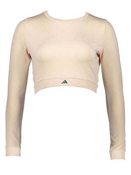 Adidas Koszulka sportowa w kolorze beżowym rozmiar: XL. Brązowe bluzki sportowe damskie Adidas, xl, bez wzorów, z materiału, bez ramiączek. Za 95.69 zł.