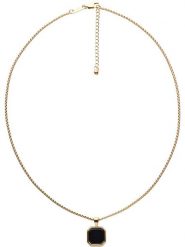 U.S. Polo Assn. Pozłacany naszyjnik z onyksem - dł. 50 cm rozmiar: onesize. Czarne biżuteria dla mężczyzn U.S. Polo Assn., z onyksem, pozłacane. Za 122.96 zł.