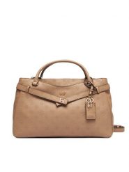 Guess Torebka Ella Logo HWPD97 46060 Beżowy ciemny. Brązowe torebki klasyczne damskie Guess, z aplikacjami, ze skóry, bez dodatków. Za 634.99 zł.