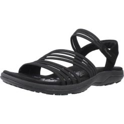 Sandały damskie Skechers Reggae Slim - Coffee. Czarne sandały damskie Skechers, bez wzorów, z materiału, bez obcasa. Za 243.99 zł.