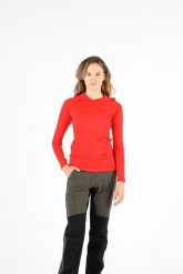 Sonatra - Koszulka z kapturem 100% wełna merino (195 g/m²). Czarne bielizna termoaktywna damska WOOLONA, l, bez wzorów, z materiału. Za 324.00 zł.