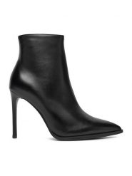 Eva Minge Botki EO-EILEN-E328-70B-Y164 Czarny. Czarne botki damskie Eva Minge, ze skóry, bez obcasa, na szpilce, bez zapięcia. Za 449.99 zł.