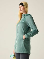 Regatta Płaszcz polarowy "Bloomfield" w kolorze turkusowym rozmiar: 36. Niebieskie płaszcze damskie Regatta, bez wzorów, z polaru. Za 146.28 zł.