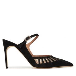 Klapki MALONE SOULIERS. Czarne klapki damskie MALONE SOULIERS, bez wzorów, bez obcasa. Za 1,839.00 zł.