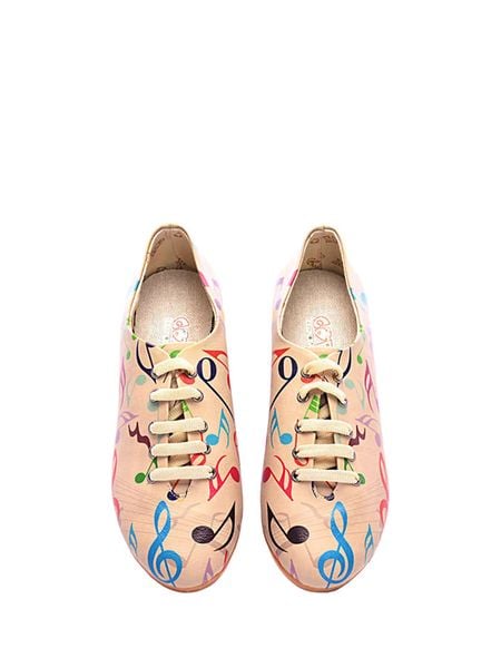 Goby Oxfordy w kolorze beżowym ze wzorem rozmiar: 39. Brązowe półbuty damskie Goby, bez wzorów, z materiału, eleganckie, bez obcasa. Za 229.95 zł.