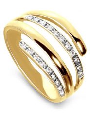DIA DIAMONDS Pozłacany pierścionek z diamentami rozmiar: 58. Żółte pierścionki damskie DIA DIAMONDS, z diamentem, pozłacane. Za 408.49 zł.