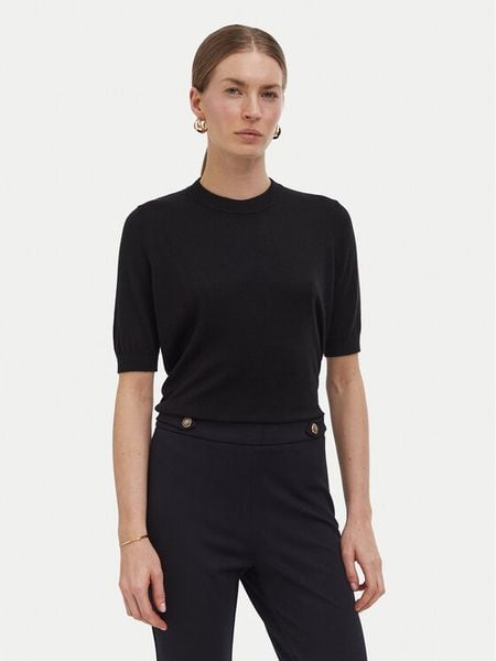 Liu Jo Bluzka WF6419 MA16R Czarny Regular Fit. Czarne bluzki damskie Liu Jo, l, bez wzorów, z wiskozy, bez kołnierzyka, bez ramiączek. Za 389.99 zł.