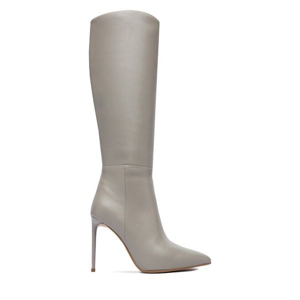 Kozaki Eva Minge. Szare kozaki damskie Eva Minge, bez obcasa, na szpilce. Za 459.99 zł.