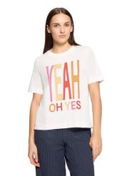 CARTOON Koszulka w kolorze białym rozmiar: 42. Białe bluzki damskie Cartoon, bez wzorów, z bawełny, bez kołnierzyka. Za 60.99 zł.